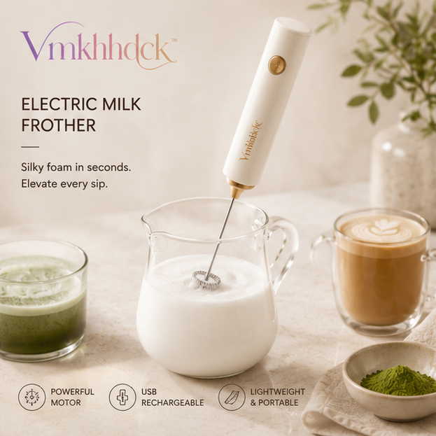 Vmkhhdck™ Portable Electric Milk Frother for Matcha, Latte & Protein Shakes