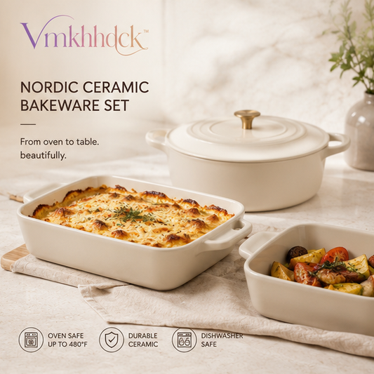 Vmkhhdck™ Nordic Ceramic Bakeware Set for Oven-to-Table Serving